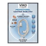 DC-ELEKTRO Vikomulti 4 METRE 3X2.5 TAM BAKIR KALIN KABLO UZATMA SEYYAR.