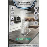 DC-ELEKTRO VİKOMULTİ-LET 6 LI (1-15 METRE arası) ÇOCUK KORUMALİ 3X2.5 % YÜZ TAM BAKIR TTR KABLOLU UZATMA SEYYAR (MARKANİN ÖZEL ÜRETİMİ ORİJİNAL TSE FİŞLİ BAKİR KABLOLU)