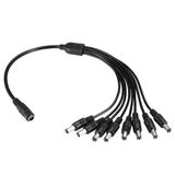 DC Güç Dağıtıcı Kablosu 1 Dişiden 8 Erkek Kablo Y Adppter 5,1 mm X 2,1 mm CCTV Güvenlik Kameraları ve LED Şerit Işıklar için Xwell