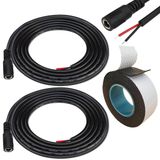 DC Güç Pigtail Kablo, 18AWG Dişi Namlu Jack 5.5x2.1mm, 3.3ft, 2'li Paket, 10A Derecesi, w/Ücretsiz Su Geçirmez Kendinden Kaynayan Elektrik Bandı: CCTV Gözetimi, Led Aydınlatma, Güneş Paneli ve Daha