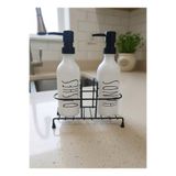 DCA SUPPLY STORE 2'li Metal Standlı Sıvı Sabunluk Mutfak Ve Banyo Seti Tezgah Üstü Sabunluk