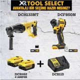 DCH133(2.6J)ŞARJLI Kırıcı +DCF850NT(205NM)TORK SIKMA+2X4AH Akü+1xdolum Cihazı - 2x4.0AH18V