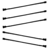 DCNETWORK 5'li Paket 4Pin PWM Fan Ayırıcı Kablo, Kollu Örgülü Adaptör Bilgisayar PC Fan Güç Uzatma Kablosu Dönüştürücü, Bilgisayar ATX Kasası için 4 Pin/3 Pinli Soğutma Fanı Kablosu (10,6 inç)