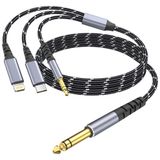 DCNETWORK Lightning to 1/4 TRS Ses Stereo Kablosu, 3'ü 1 arada 1/4 Erkek Aux Ses Kablosu iPad ile Uyumlu, iPhone 13 Pro, Amplifikatör, Mikser, Ev Sineması, Hoparlör vb