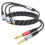 DCNETWORK Lightning to Dual 6.35mm 1/4 "TS Mono Stereo Y-Kablo Bölücü, 3'ü 1 arada Çift 1/4 "Ses Kablosu, akıllı telefonlar, bilgisayarlar, telefonlar/Pedler Amplifikatörler, hoparlörler, kulaklıklar,