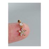 DCPİERCİNG Cerrahi Çelik Sallantılı Altın Yıldız Zirkon Tragus Helix Conch Piercing