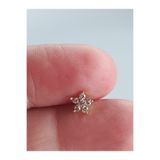 DCPİERCİNG Cerrahi Çelik Zirkon Taşlı Altın Çiçek Tragus Helix Conch Piercing