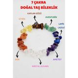 Dcstore Doğal 7 Çakra Bilekliği Kristal Kuvars, Ametist, Lapis Lazuli, Aventurin, Kaplan Gözü, Sitrin, Akik