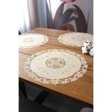 DDHOME 2' Li Amerikan Servis Supla Dantel İşlemesi Görünümlü 40 Cm Yuvarlak