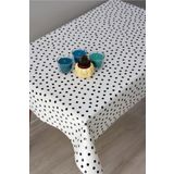 DDHOME Astarlı Pvc Silinebilir Muşamba Masa Örtüsü Siyah Puantiye 8059-1A