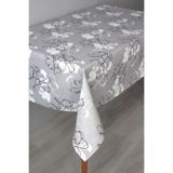 DDHOME Elyaf Silinebilir Pvc Muşamba Masa Örtüsü 1270-SilverCicek