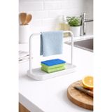 DDM GLOBAL Modern Mutfak Süngerlik ve Bez Askılığı, Tezgah Üstü Düzenleyici Stand (22x22,5x9 cm)