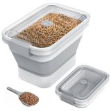 DDMOMMY 10-13 LB Köpek Maması Saklama Kabı, Şeffaf Hava Geçirmez Kapaklı Katlanabilir Köpek Maması Konteyner,Pet Gıda Kepçe ve Köpek Kasesi,Evcil Hayvan Yemi,Pirinç, Un için Çok Fonksiyonlu Gıda