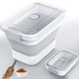 DDMOMMY 10-13 LB Köpek Maması Saklama Kabı, Şeffaf Hava Geçirmez Kapaklı Katlanabilir Köpek Maması Konteyner,Pet Gıda Kepçe ve Köpek Kasesi,Evcil Hayvan Yemi,Pirinç, Un için Çok Fonksiyonlu Gıda