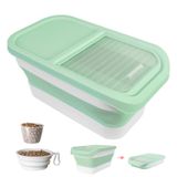 DDMOMMY 15-20 lb Köpek Maması Saklama Kabı - Tekerlekli Katlanabilir Köpek Maması Kabı Hava Geçirmez Kapak Kilitleme, Kepçe ve Silikon Kase, Evcil Hayvan Yemi Saklama Kapları Köpek, Kediler ve Diğer