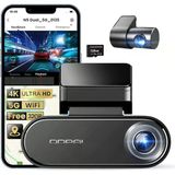 Ddpaı N5 Çift Araç Kamerası Araç Ön Arka 4K+1080P, Ücretsiz 128 Gb Kart + 32 Gb Emmc, Süper Gece Görüşü, 5G Wifi Gps, 72 Saat Park İzleme, G-Sensörü, Döngü Kayıt, Uygulama Kontrolü