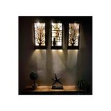 Ddpest Peri Led Li Pilli Ağaç Kedi Kuş Desenli Hediyelik Ahşap Tablo, 18X36 Cm 3 Lü Set Gece Lambası-Ds