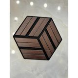 Ddtrend 3 Boyutlu Altıgen Akustik Duvar Paneli Mdf Ahşap Siyah Keçeli 15-25-29 cm - Maun