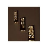 Ddtrend 3 Lü Set Peri Ledli Pilli Ağaç Kedi Kuş Desenli Hediyelik Ahşap Tablo, 18X36 Cm Gece Lambası