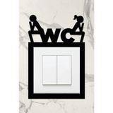 Ddtrend Dekoratif Sticker Wc Tuvalet Priz Kenarı Süsü Mdf Ahşap Siyah Renk