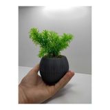 Ddtrend Mini Saksıda Çim Yeşili Yapay Bitki Garnitür Taş Yosunlu 17 Cm Dekoratif Banyo Mutfak Masa Çiçeği