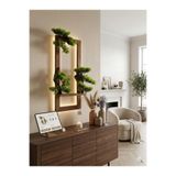 DDTREND Yapay Bonzai, Dekoratif Ledli Ahşap Duvar Saksısı Ve Gerçek Ağaç Dalı İle Yapay Bonsai 25x25X60 Cm