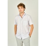 De Leone Erkek Kısa Kollu Tek Cepli Gömlek 9413 Lila - 2XL