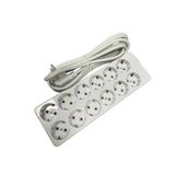 DE-PA 12’li Topraklı Grup Priz | 5 Metre Kablolu | 16A 220V | 3x1,5 mm² Kablo | Çoklu Priz Uzatma | 29x10 cm