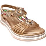 De Scario De Scarıo 2066 Kadın Taşlı Dolgu Taban Günlük Comfort Sandalet Taba