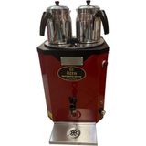 DE11-NOVA Jumbo Çay Makinesi 2 Demlikli Dijital Termostatlı 22 Lt. Elektrikli Semaver Kırmızı Siyah - Siyah - Kırmızı