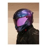 DeadG Inferno Chatoyant Mor Kask ( Güneş Vizörlü )