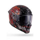 DeadG Inferno Gatekeeper Mat Siyah-Kırmızı Güneş Vizörlü Kask
