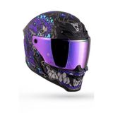 DeadG Inferno Gatekeeper Mat Siyah-Mor Güneş Vizörlü Kask
