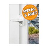 Deaks Bebek Çocuk Pimapen Metal Pvc Kapı Pencere Emniyet Koruma Kilidi Mandalı Cam Kilidi Beyaz (5 Adet)