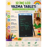 Deanb 12 Inç LCD Yazı Tahtası Dijital Çizim Tableti Grafik Çizim Eğitim ve Not Alma Tableti - Mavi
