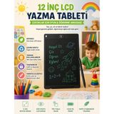 Deanb 12 Inç LCD Yazı Tahtası Dijital Çizim Tableti Grafik Çizim Eğitim ve Not Alma Tableti - Siyah