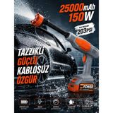 Deanb 203PSI Basınçlı Araç Yıkama Makinesi 25000mAh Çift Batarya 150W 6in1 Çantalı Oto Motosiklet Bahçe Havuz - YIKAMA MAKİNASI