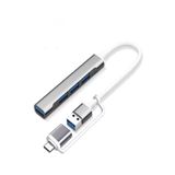DEANB Alüminyum Metalik 4'ü 1 Arada USB + Type-C Çevirici, USB 3.0 Hızlı Klavye-Mouse Data Çoklayıcı
