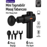 Deanb AMG017 Taşınabilir Sessiz Mini Masaj Aleti - 6 Hız Ayarlı, LCD Ekran, 3600RPM - Siyah