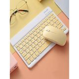 Deanb BKB011 Mini Kablosuz Bluetooth Klavye & Mouse Seti - Universal Uyumlu, Taşınabilir ve Şarjlı - Sarı