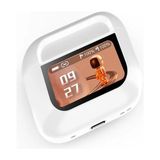 Deanb Dokunmatik Ekran Gps Airbuds 4K Anc Enc Bluetooth Kulakiçi LCD Ekranlı Wireless Kulaklık - Beyaz