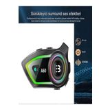 DEANB IP67 Su Geçirmez Sesli Asistan Bluetooth Motosiklet İNTERKOM RGB Işıklı Motor Kask Kulaklığı