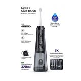 DEANB IPX7 Ağız Duşu 320ml 5 Başlık 4 Mod 20-140 PSI Şarjlı Diş Temizleme Oral Irrigator Siyah