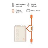DEANB Mini Powerbank 22.5W PD Hızlı Şarj Type-C & Lightning Kablolu LED Göstergeli Taşınabilir Şarj Cihazı