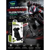 Deanb Motosiklet Telefon Tutucu Titreşim Önleyici Ayna Bağlantılı 4.7-7.2 Inç Kilit Sistemli - Siyah