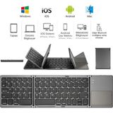 Deanb Type-c Şarjlı, Touchpad Katlanabilir Bluetooth Klavye Ios/android/windows | Titanyum - Siyah - Siyah