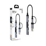 DEANB USB-C HUB 4in1 Dönüştürücü - 2 USB, 2 Type-C Port, Metalik USB-C Çoklayıcı Plus&Play