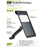 Deanb XL 4-7.2 inç Motor Ayna Bağlantılı Motosiklet & Scooter Telefon Navigasyon Tutucu - Mat Siyah