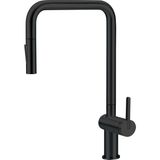 Deante Momi BKM_N73N U‑Tip Çekme Spiralli Mat Siyah Mutfak Evye Bataryas | 225 mm Menzil, 1500 mm Hortum ,Sessiz kullanım, Su Tasarrufu