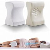 Dear Visco Bacak Pozisyon Yastığı Ortopedik Yastık Visco Diz Yastığı 25*19*14 cm - Beyaz